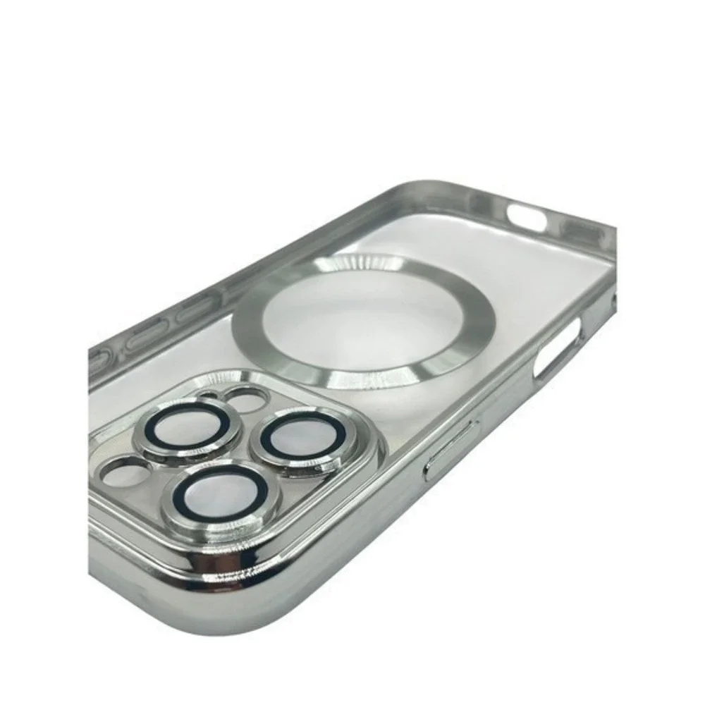iPhone 16 Pro Clear Protective Case Silver Metallic‎ Trim NEW